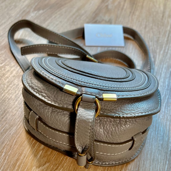 Chloé Small Saddle Bag in Grey Grain Calfskin - Picture 2 of 7